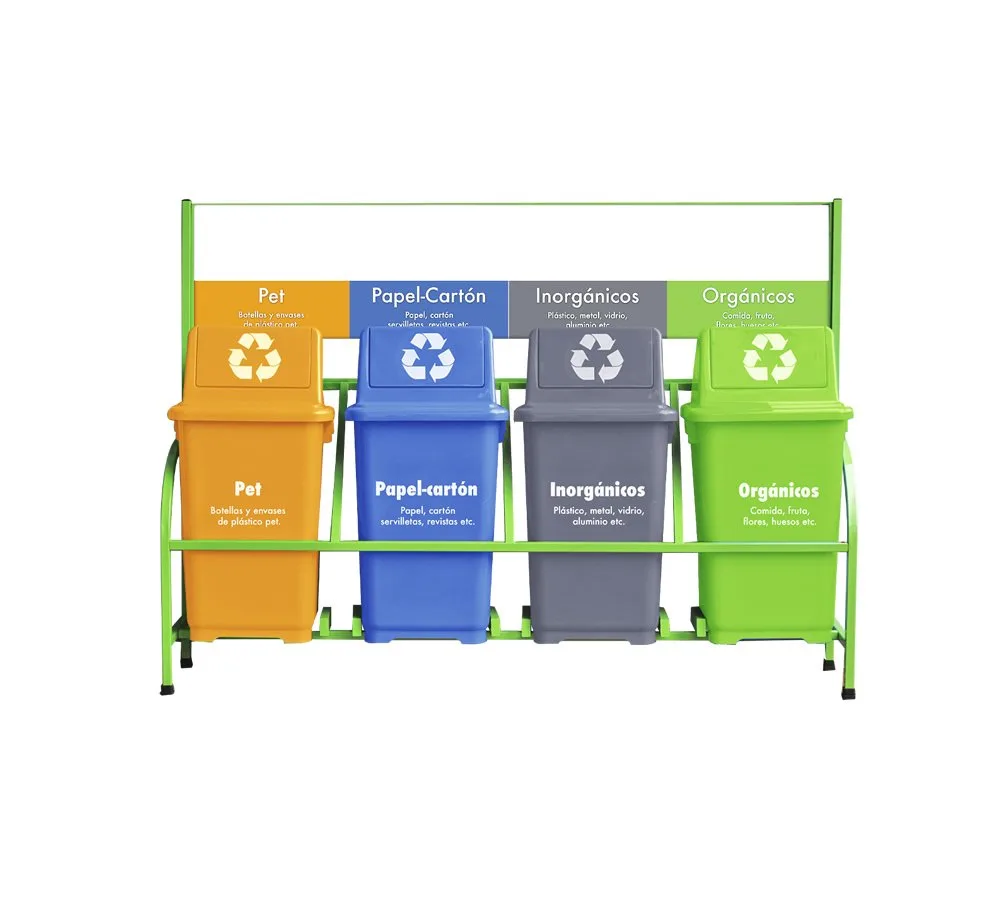 Set Ecologico De 4 Botes Con Marco